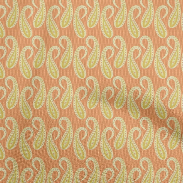 oneOone Velvet Dark Peach Fabric Asian Traditional Sewing Material Print Fabric By The Yard 58 Inch Wide