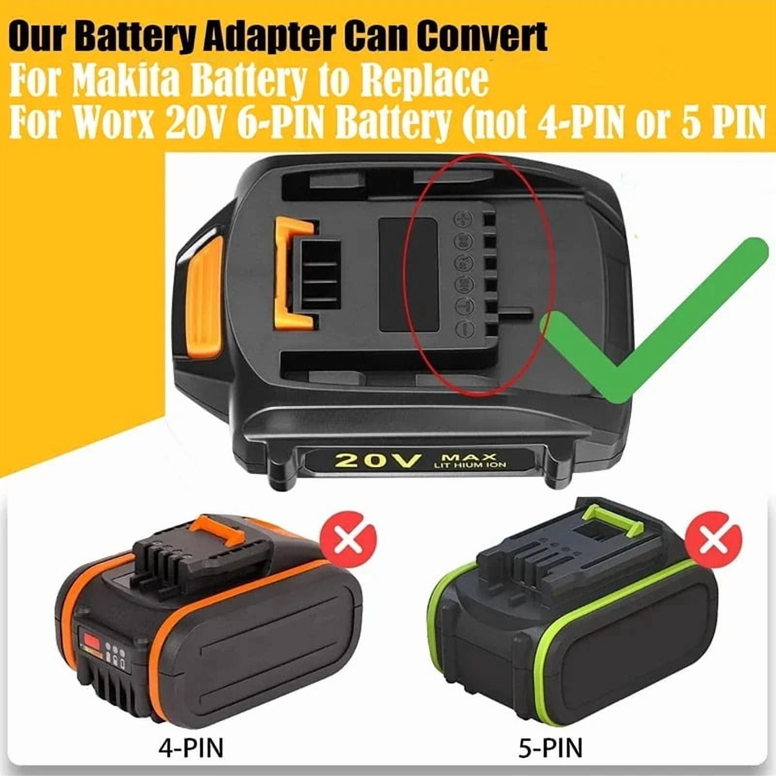 Battery Adapter Converter for Ryo.bi 18V Battery to For Worx-20V WA3520 WA3525 WA3575 Battery Power Tools