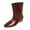 Wine, variant on Women Ankle Boots Hidden Wedge Heel Square Toe Fashion Casual Slip on Fall Winter Dress Shoes