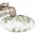 thumbnail image 2 of Sage Green Eucalyptus Leaves 3ft Area Rug, Spring Botanical Floral Washable Non-Slip Small Round Rugs for Entryway Bedroom Kitchen, Soft Circle Carpet for Dining Room, Playroom Nursery Rug, 2 of 9