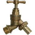 thumbnail image 2 of 1/2" Hose Barb Tail Bib Tap Outdoor Water Wall Plate Elbow Mount 25mm Pipe, 2 of 7