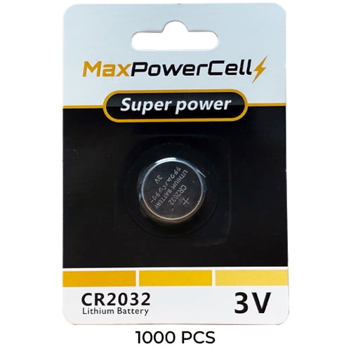 1000-Pack CR2032 MaxPowerCell 3V Lithium Batteries (On Card)