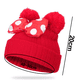 thumbnail image 2 of Gorro de punto con doble pompón para invierno para niños pequeños, 2 of 5