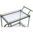 thumbnail image 2 of ACME Cyrus Rectangular Glass Top Serving Cart with 2 Shelves in Black and Clear, 2 of 6