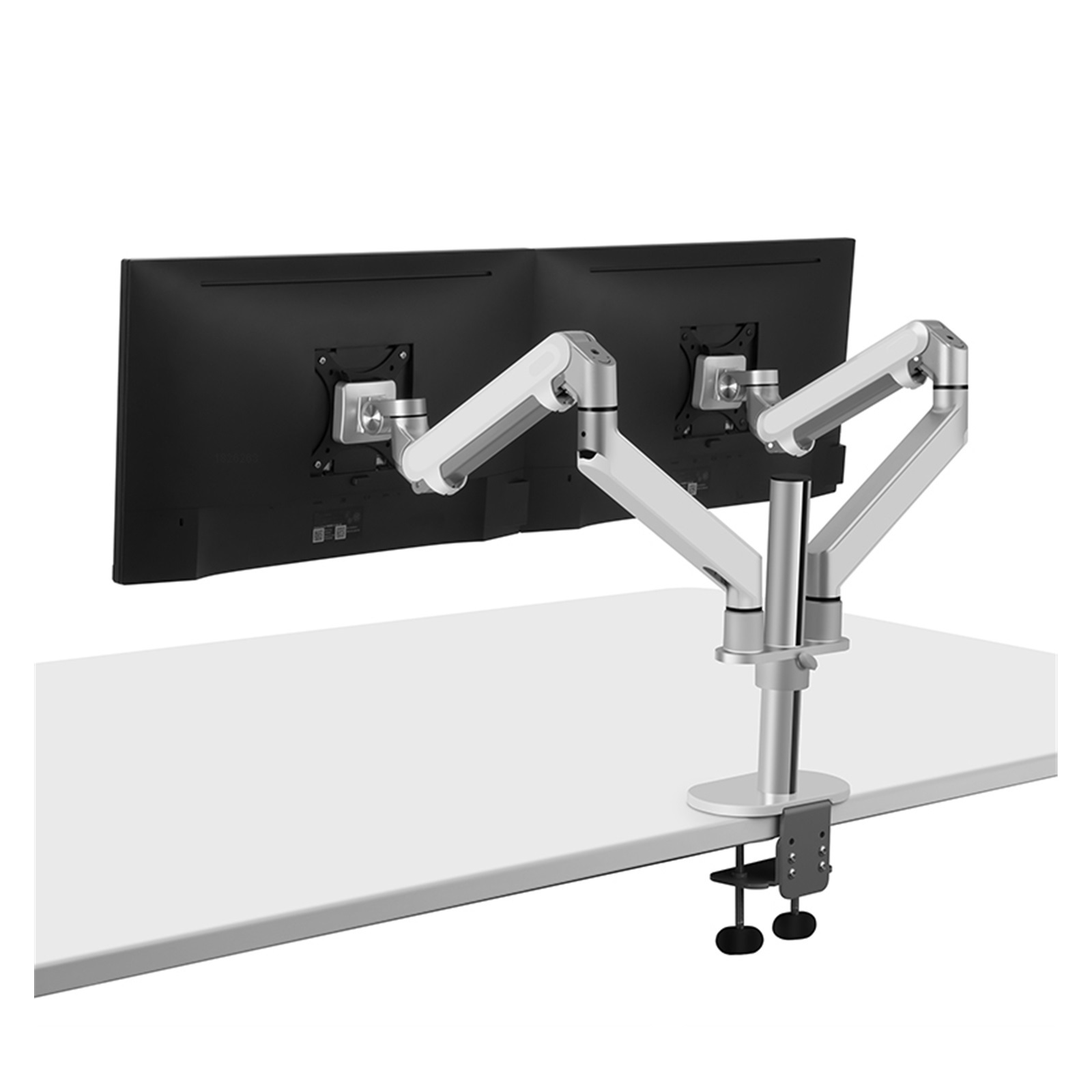 Desktop 17-32 Inch Dual Monitor Mount Arm Full Motion Aluminum Monitor Holder Gas Spring Arm Load 2-8kgs Each ,Easy Setup