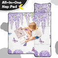 thumbnail image 4 of Purple Flower Butterfly Pattern Teens Toddler Nap Mat with Pillow, Sleeping Mat Bag for Preschool Daycare 60"x20", 4 of 6