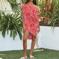 thumbnail image 2 of Moda mujer estampado largo cárdigan blusa chal tapas sueltas cubrir Casual un hombro onda punto vestido estampado Pompotops qwe20672, 2 of 6