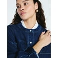 thumbnail image 4 of Scoop Women's and Women's Plus Cropped Oversized Button-Down Shirt, Sizes XS-4X, 4 of 5