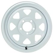 eCustomrim Trailer Wheel White Rim 15 x 5 Spoke Style 5 Lug On 4.5 in.