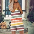 thumbnail image 4 of Summer Romper for Women Adjustable Strap Sleeveless Short Jumpsuits With Pockets Casual Loose Beach Pants Print Fashion Beach Cover Up, 4 of 7