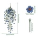 thumbnail image 3 of Flores artificiales, flores falsas, flores de imitación, flores simuladas, flores de seda verde violeta, borde colgante de pared, cesta colgante de ratán, accesorios de decoración de techo, violeta si, 3 of 5