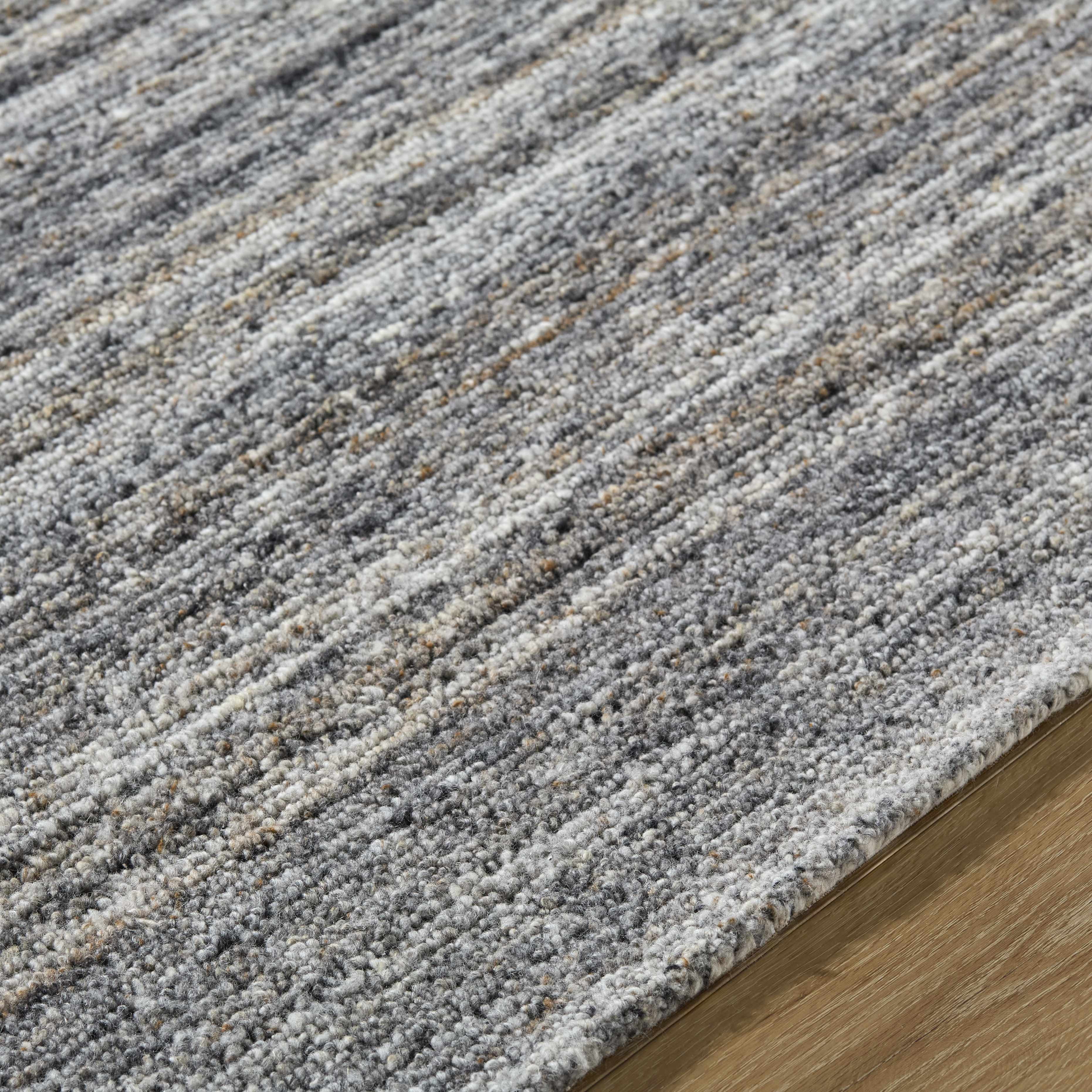 Hauteloom Capote Capote Modern Hand Tufted Natural Fiber Wool Area Rug - Contemporary Abstract Solid Color Carpet for Living Room, Bedroom, Dining Room - Charcoal, Ash, Taupe - 10' x 14'