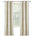 thumbnail image 5 of Mainstays Olan Textured Solid Blackout Grommet Curtain Panel Pair Window Treatment, Set of 2 Room Darkening Drapes for Bedroom, Ivory Print, 37" W x 84" L, 5 of 6