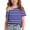 Dark Blue——Back to School, variant on Girls One Shoulder Short Sleeve T-Shirts Casual Striped Tees Summer Tops for Back to School Green 11 Years