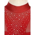 thumbnail image 5 of Haitryli Women Giltter Rhinestone Lyrical Dance Dress Split Hem Modern Contemporary Dancewear Red XXL, 5 of 7