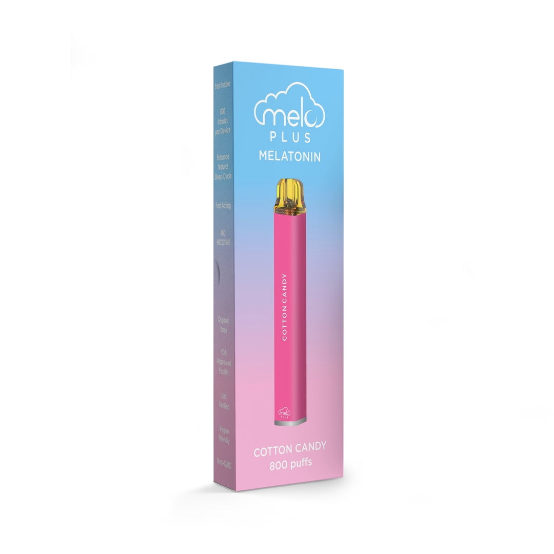 MELO Plus Melatonin Diffuser, Cotton Candy - 800 puffs