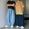 thumbnail image 5 of Mens Jeans Plus Size Baggy Jeans Streetwear Wide Leg Hop Oversized Trousers Stretch Casual Comfort Outdoor Denim Pants, 5 of 8