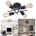 thumbnail image 1 of Lámpara de de 4 luces, lámpara de tejado de hierro, lámparas de tejado de montaje semi empotrado para cocina, comedor, sa de , dormitorio, Negro Colco Lámpara de techo, 1 of 8