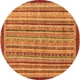 thumbnail image 1 of Ahgly Company Indoor Round Oriental Orange Modern Area Rugs, 4' Round, 1 of 4
