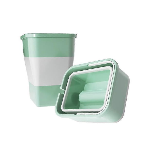 Car Trash Can, Foldable Bucket with Handle, Multi-purpose Portable, Car Accessories, Light Green