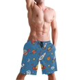 thumbnail image 5 of Dailycode Men's Quick Dry Swim Trunks Beach Shorts Casual Summer Board Shorts with Pockets, Planet Rocket Moon Star, 5 of 8