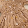 thumbnail image 5 of Okbabeha Baby Girl Summer Clothes Daisy Bodysuit Puff Sleeve Bubble Romper Smocked Dress Newborn Boho Outfits, 5 of 8