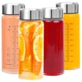 thumbnail image 1 of Botellas de vidrio para jugo Mymanjerfu, 500 ml, paquete de 4 con tapas de acero inoxidable, 1 of 6