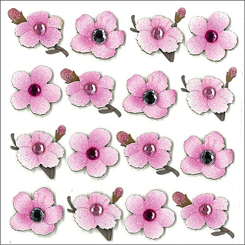 Jolee's VIOLET JEWELED FLOWERS Boutique Stickers 