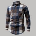 thumbnail image 3 of ZCFZJW Mens Flannel Shirt Long Sleeve Lightweight Plaid Shirt Casual Button Down Shirts Jacket with Double Chest Pockets Blue XXXL, 3 of 6