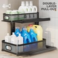 thumbnail image 5 of 2 Pack Under Sink Organizer With Next-Gen Ball-Bearing Slides2-Tier Precision Mesh Pull Out Cabinet Shelf Storage for BathroomandKitchen Slide Out Drawers Height Adjustable Rust-resistant, 5 of 8