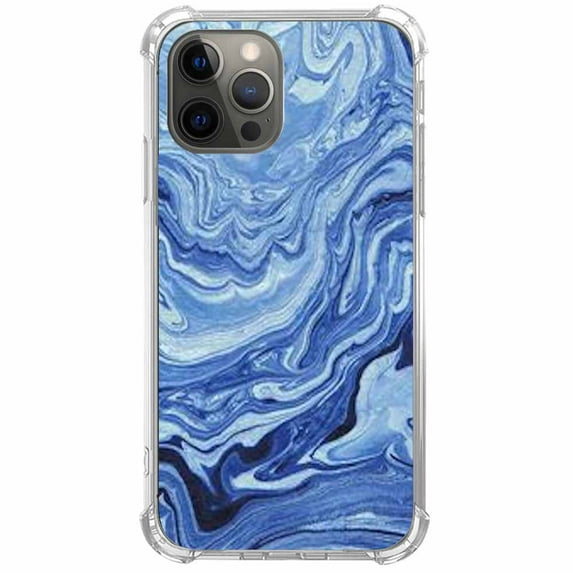 Blue Swirl Case for iPhone 12 Pro Max ,Aesthetic Art Design Pattern TPU Shock Proof Cover Case