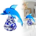 thumbnail image 2 of (Clearance) BNNG Crystal Glass Dolphin Figurine Statue Decoration Indoor Art Sculpture Miniature Animal Figurine for Valentine's Day, Christmas, Toddlers Kids Birthday Home Office Decoration Blue, 2 of 8