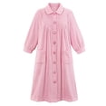 thumbnail image 1 of Forro polar de felpa Robe Collections Etc con botones en la parte delantera y bolsillos, 1 of 5