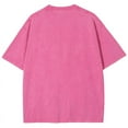thumbnail image 3 of CustomMagic Unisex Smiley Face Oversized Printed Shirt Casual Vintage Wash Short Sleeve T-shirt HotPink, 2XL, 3 of 4