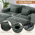 thumbnail image 5 of Euroco Oversized Double Chaise Lounge Sofa 83.5" Sofa Bed Cloud Couch Plush Upholstered Sleeper Sofa Daybed with Two Supportive Pillows, USB Ports and Cup Holders for Living Room, Dark Sage Green, 5 of 9