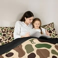 thumbnail image 4 of Feelyou Rustic Dinosaur Animal Twin Bedding Sets 7pcs, Retro Brown Camo Comforter Set, 4 of 8