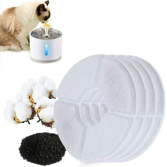 Fangsheng Cat Fountain Filters Replacement, Triple Filtration System (Pack of 4)