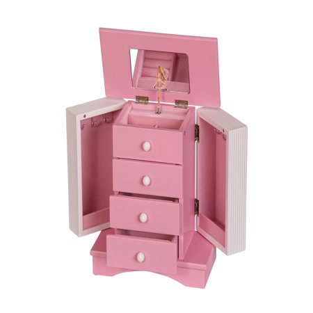 Mele & Co. Elise Girls Wooden Musical Ballerina Jewelry Box