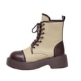 thumbnail image 2 of OKBOP Women's Hiking Boots Round Toe Lace-Up Slip-Resistant Chunky Heel Brown Stylish Women's Boots Sizes 42, 2 of 5