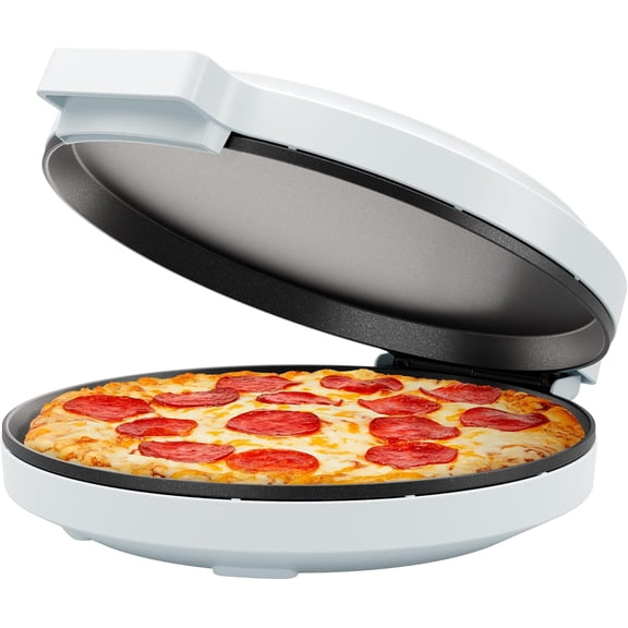 Everything Maker & Pizza Oven – 1440W Countertop Electric Pizza Maker with 12” Nonstick Cooking Plates, Plus Makes Quesadillas, Omelettes and More, with Indicator Lights and Vertical Storage