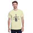 thumbnail image 2 of Men Vintage Rock Guitar USA Flag Graphic T-Shirt, "Rockin' In The USA" Crew Neck Poly Cotton Short Sleeve Patriotic Music Tee, 2 of 8