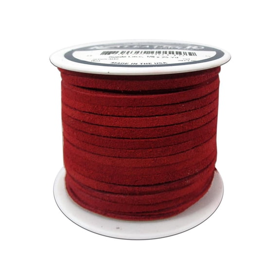Silver Creek Suede Lace 1/8"x25yd Red