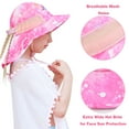 thumbnail image 3 of Girls Sun Hat for Kids UV Protection Unicorn Summer Hat Beach Play Hats Wide Brim Neck Flap for Girls Ponytail Hat 3-8 Years, 3 of 5
