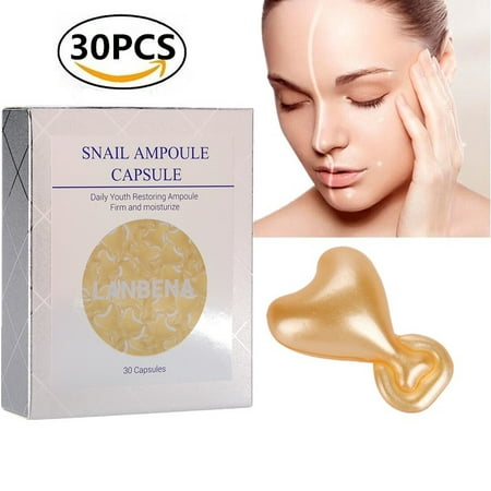 Yosoo 30PCS Skin Capsule, 6 Bags/Box Snail Extract Anti-Aging Wrinkles Shrink Pores Capsule Essence Ceramide Cream Facial Skin Care, Anti-Aging (Best Cream To Shrink Pores)