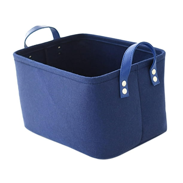 Caja organizadora de juguetes para mascotas, multiusos con asas, organizador de juguetes para niños, contenedor de almacenamiento de suministros para Azul