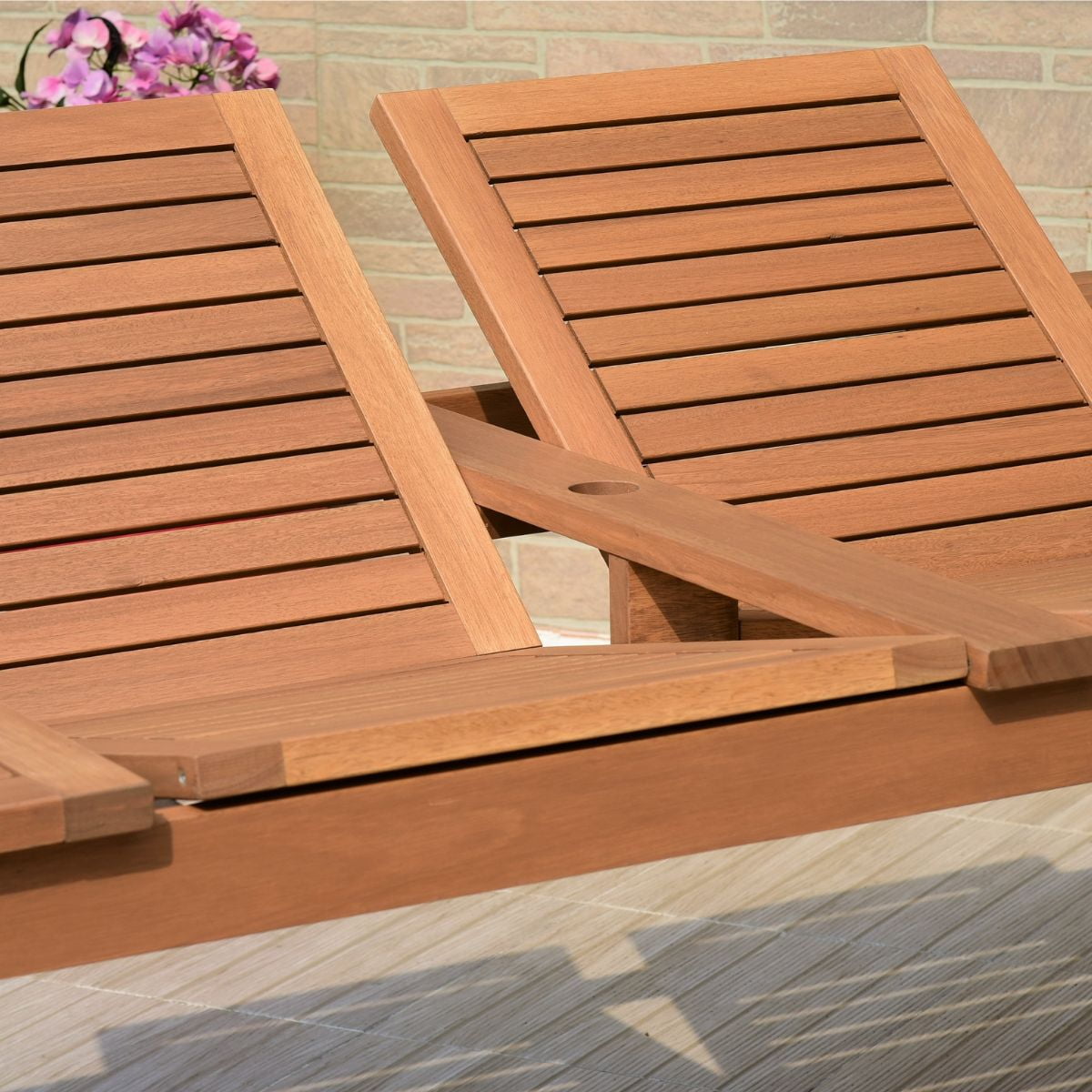 Haifa 9-Piece Solid Wood |100% FSC Certified w/ Teak Finish| Extendable Patio Dining Set