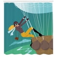 thumbnail image 3 of Ambesonne Explore Shower Curtain, Vintage Explorer Woman, 69"Wx84"L, Multicolor, 3 of 3