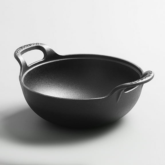 Masteelf Iron Saucepan Cast Iron Sauce Pan Stew Pot No Coating Non-stick Cooking Pot Cooking Skillet