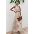 thumbnail image 6 of Mengpipi Summer Floral Dresses for Women Sleeveless Maxi Dress Loose Sundress with Belt, Beige-M(US 6), 6 of 6