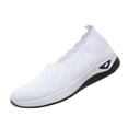 thumbnail image 2 of IEMIEMIEM Women's Loafer Shoes Mesh Non Slip Slip On Casual Ballet Flat Nurse Walking Sneakers Knit Round Toe Casual Memory Foam Orthopedic Shoes White 9 Wide, 2 of 8